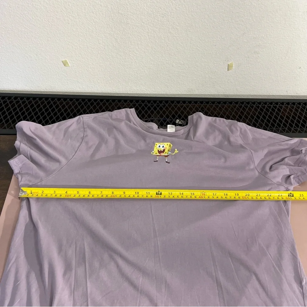 SpongeBob SquarePants Graphic T-Shirt Adult Size XL Purple Crew Neck Nickelodeon